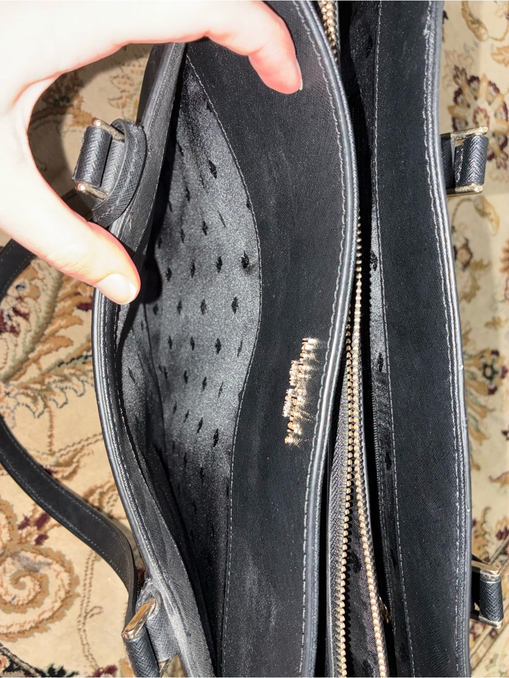 kate spade Black Saffiano Leather Tote with Luggage Tag - Picture 10 of 13